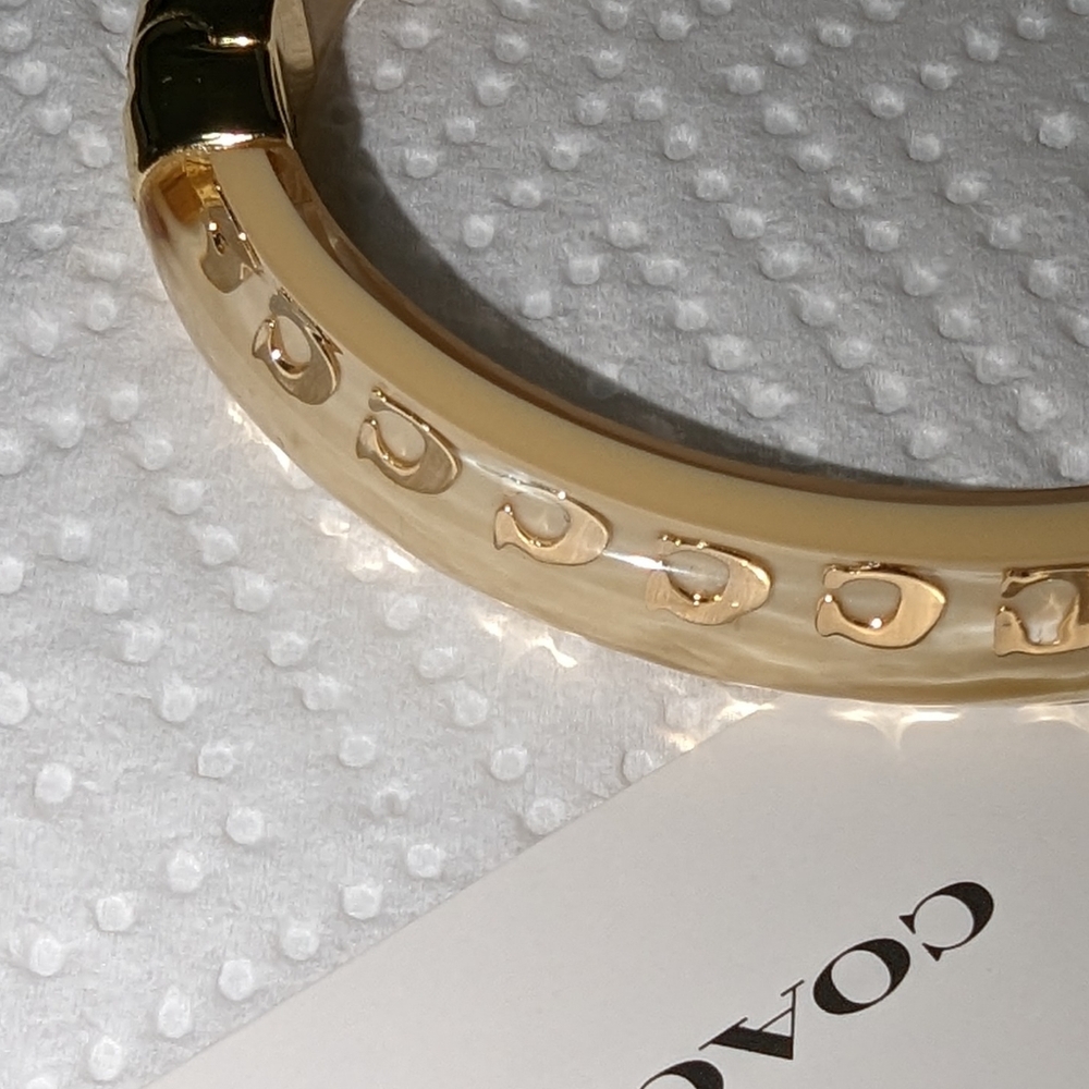NWT LUCITE CREAM & GOLD COACH BRACELET
ABSOLUTELY SEXY IN SEE THRU - Picture 2 of 11